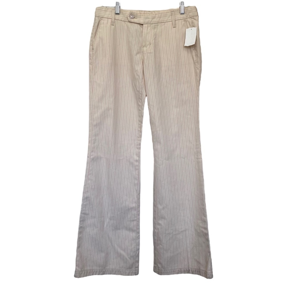 7 For All Mankind Cream Striped Pants